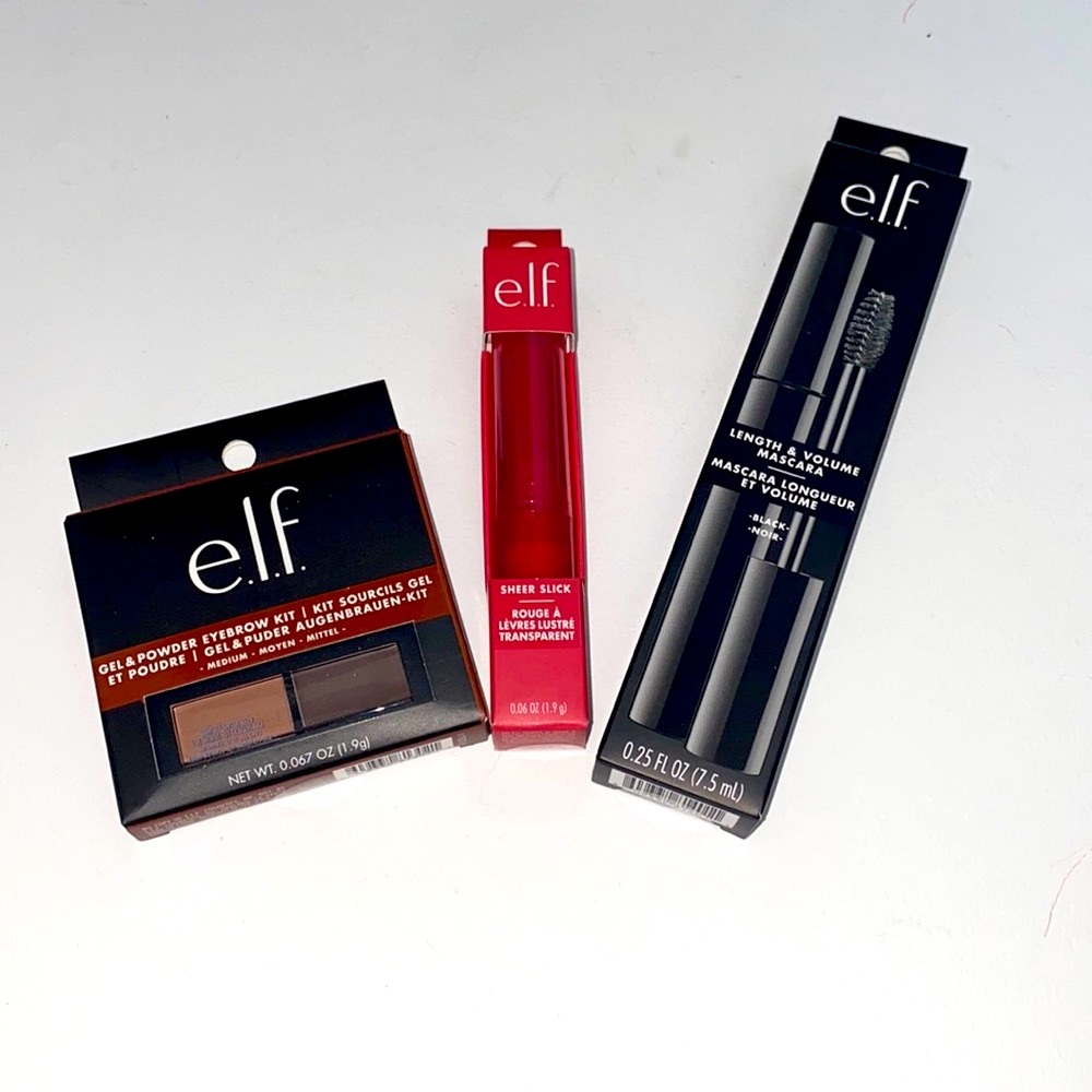 E.L.F. Makeup Mascara, Lipstick, Eyebrow Kit